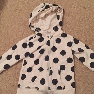 Black and white hooded sweatshirt